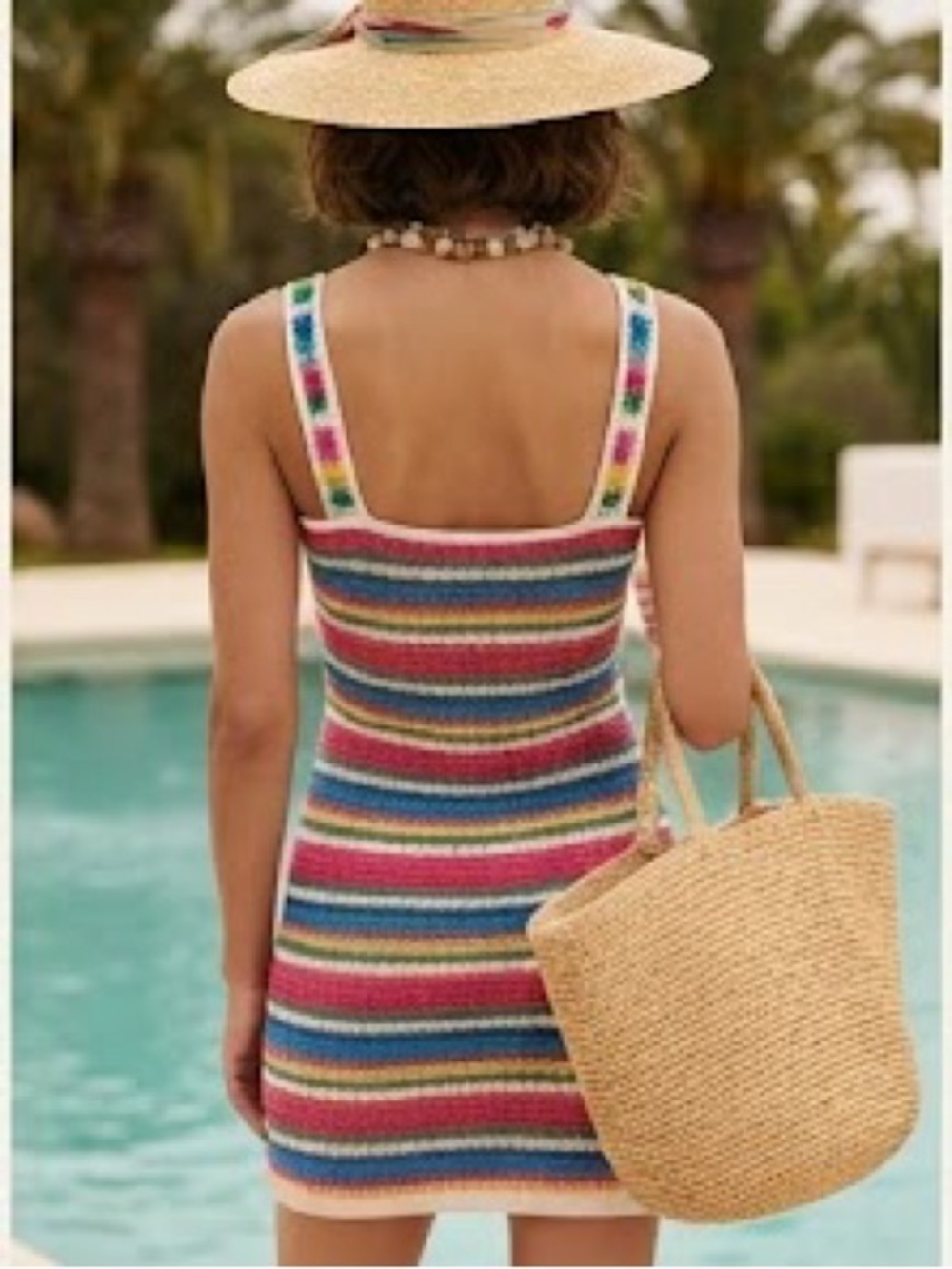 GAP Rainbow Multicolor Crochet Sleeveless Tank Dress 👗 P2P: 19-22’